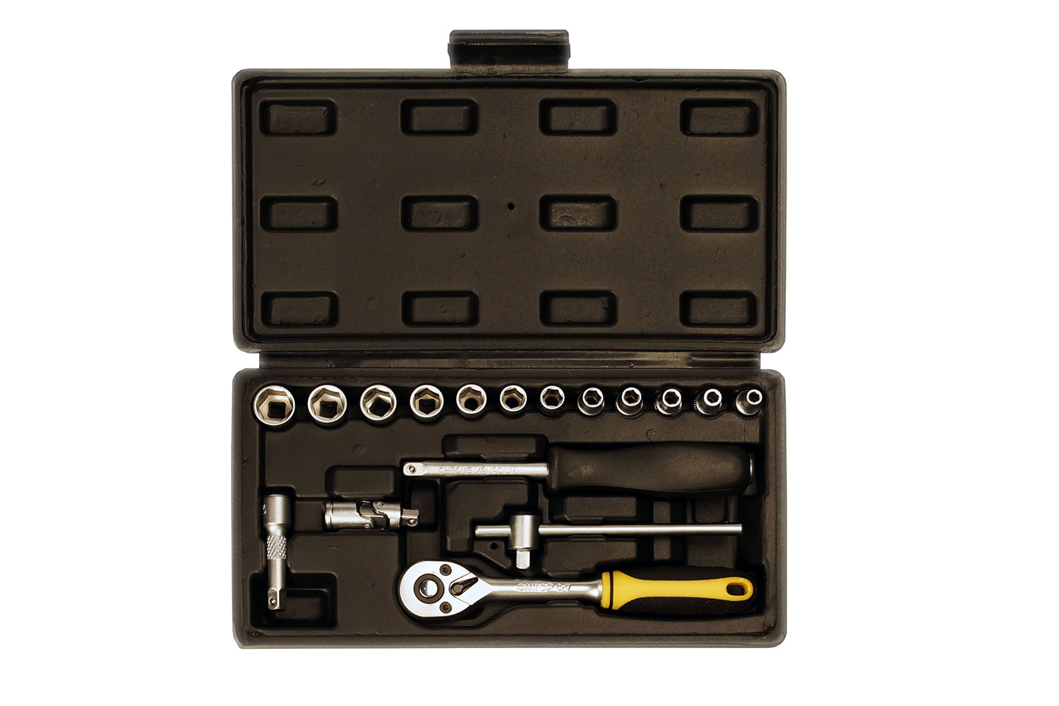 Набор инструмента (торцевых головок 17 предметов) 1/4" Энкор 20775 Набор инструмента (торцевых головок 17 предметов) 1/4" Энкор 20775