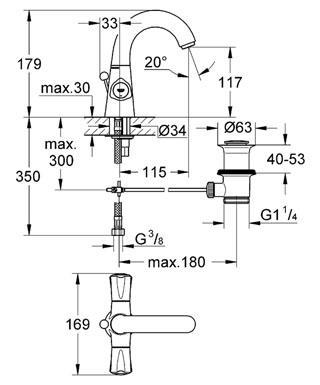 Смеситель "AVINA" для умывальника Grohe 21093000 Смеситель "AVINA" для умывальника Grohe 21093000
