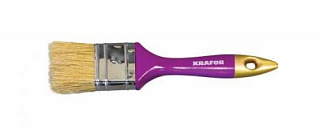 Кисть плоская KRAFOR 1.5"/38мм светлая натуральная щетина 005-0015/49218 Кисть плоская KRAFOR 1.5"/38мм светлая натуральная щетина 005-0015/49218