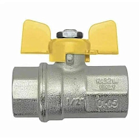 Кран шаровой д/газа BUGATTI  3/4" FF бабочка (12/48) 452