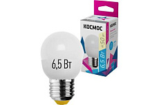 Лампа светодиодная КОСМОС GL45 6.5Вт E27 3000К