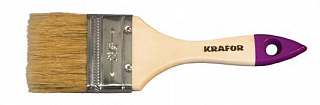Кисть плоская KRAFOR 0.75"/20мм светлая натуральная щетина 002-0075/49191 Кисть плоская KRAFOR 0.75"/20мм светлая натуральная щетина 002-0075/49191