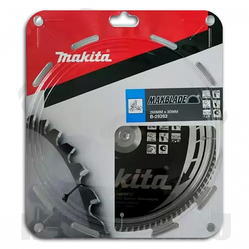 Диск пильный по дереву (260x30 z100) Makita B-29262 Диск пильный по дереву (260x30 z100) Makita B-29262