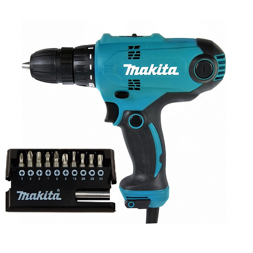 Дрель шуруповерт Makita DF 0300 X2 + набор бит Дрель шуруповерт Makita DF 0300 X2 + набор бит