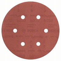 Шлифкруг на липучке D150 6 отверстий для дерева k320 (1/50шт) BOSCH 2 608 607 840 Шлифкруг на липучке D150 6 отверстий для дерева k320 (1/50шт) BOSCH 2 608 607 840